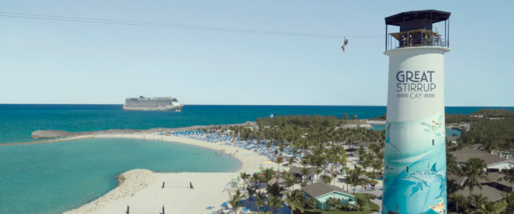 Die NCL-Privatinsel Great Stirrup Cay besticht seit diesem Sommer mit neuem riesigem Pool und Wasserpark – und natürlich mit der herrlichen Lagune.